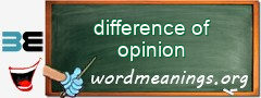 WordMeaning blackboard for difference of opinion